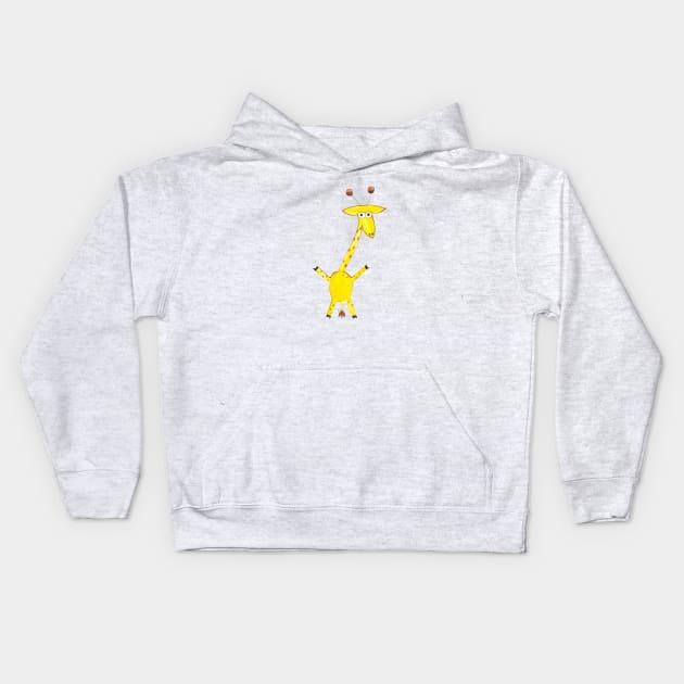 Hand Drawing of a Giraffe Kids Hoodie by FunnyMoonCosmic